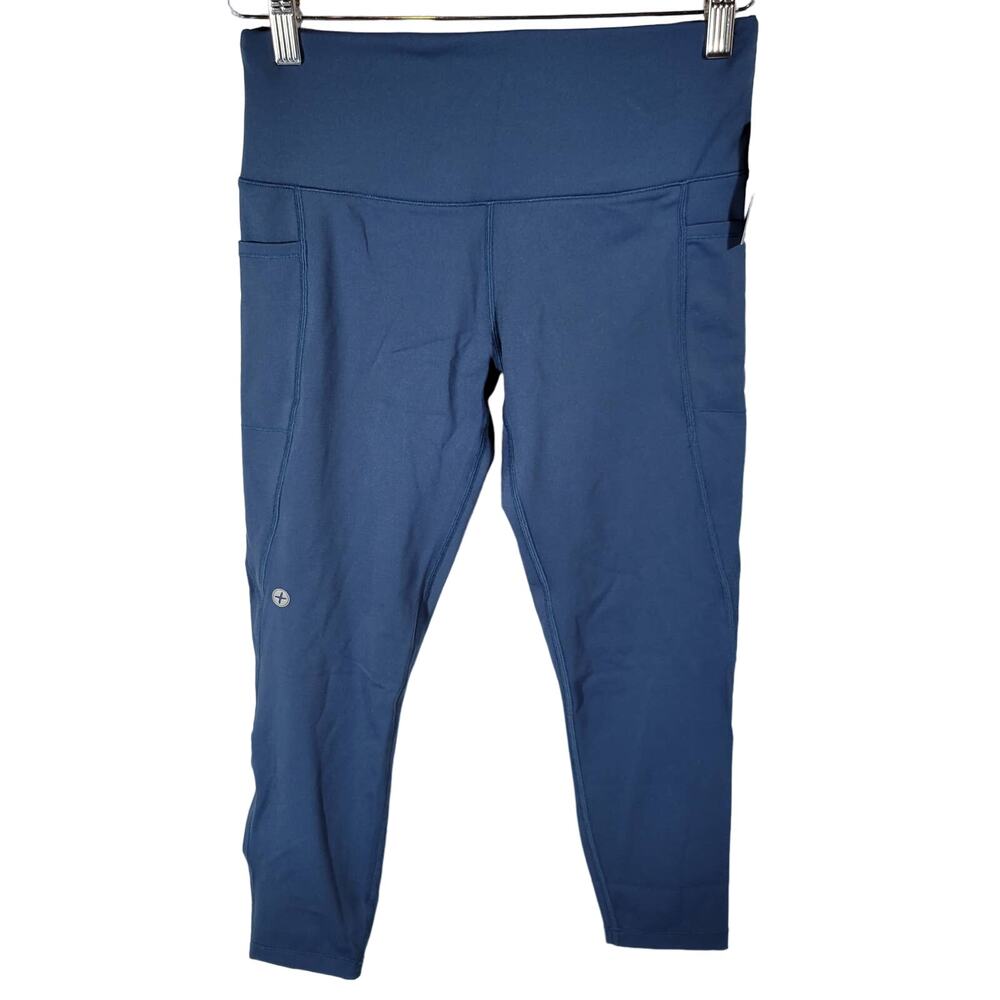 Gym + Coffee Petrol Blue All in 3.0 7/8s Athletic Leggings Womens Medium Pockets